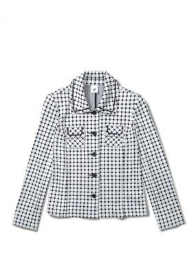 CABI Teatime Jacket Navy/White Size Small #6467